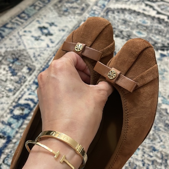 Tory Burch Marion Suede Leather Brown Flats Shoes sz 9M - Picture 5 of 16